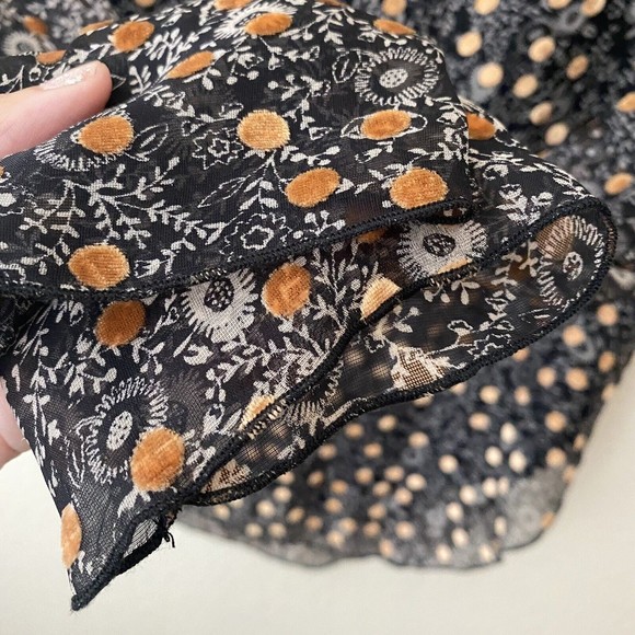 See by Chloe Womens Silk Blend Blouse Top Size 38 Floral Polkadot - Picture 4 of 10